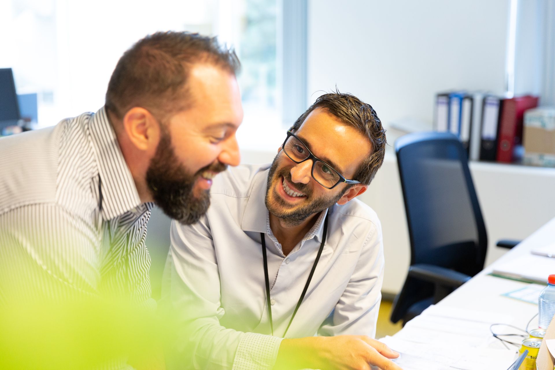 Our employees talking and laughing