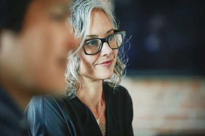 Our employees close up listening during team meeting